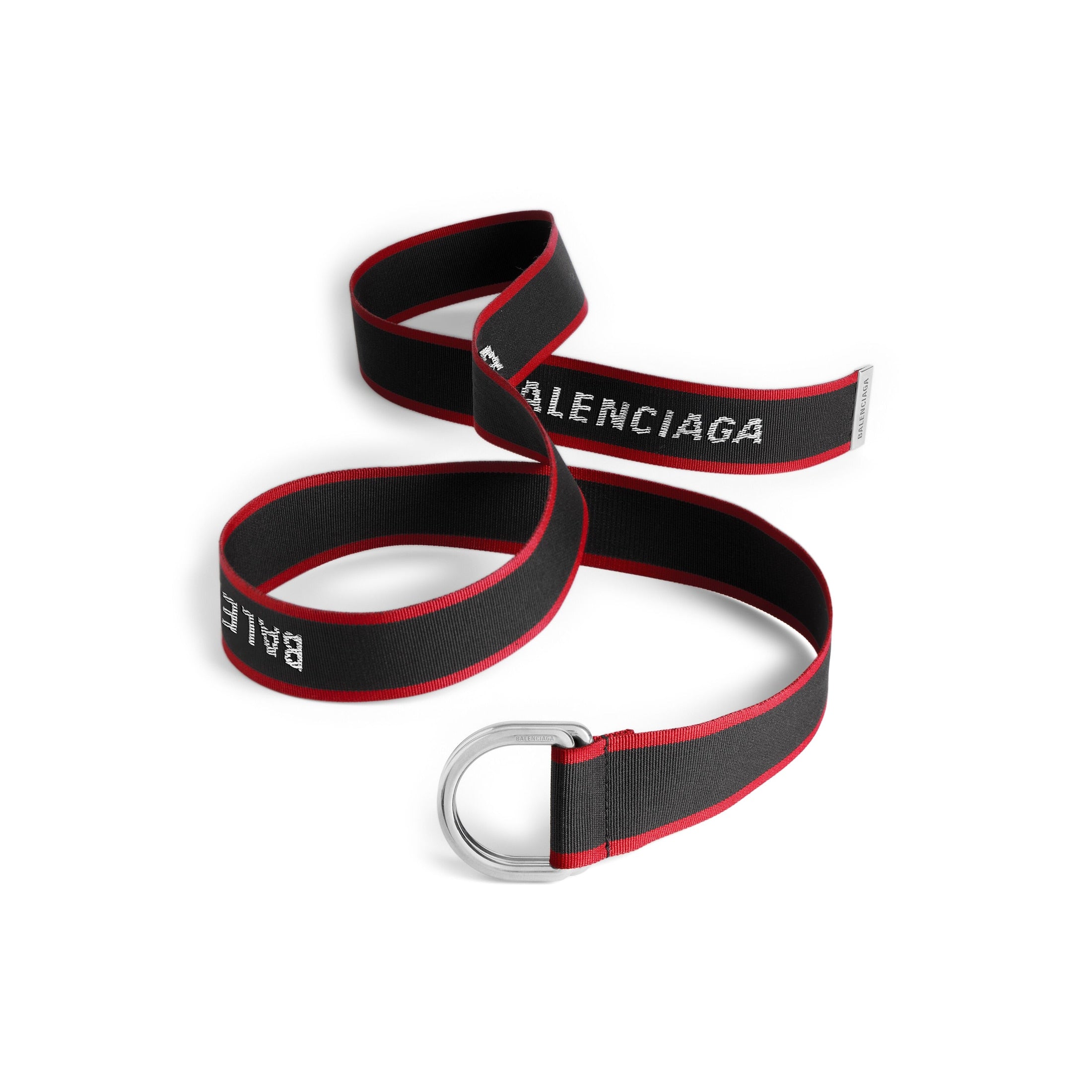 Men's D Ring Belt in Black/red