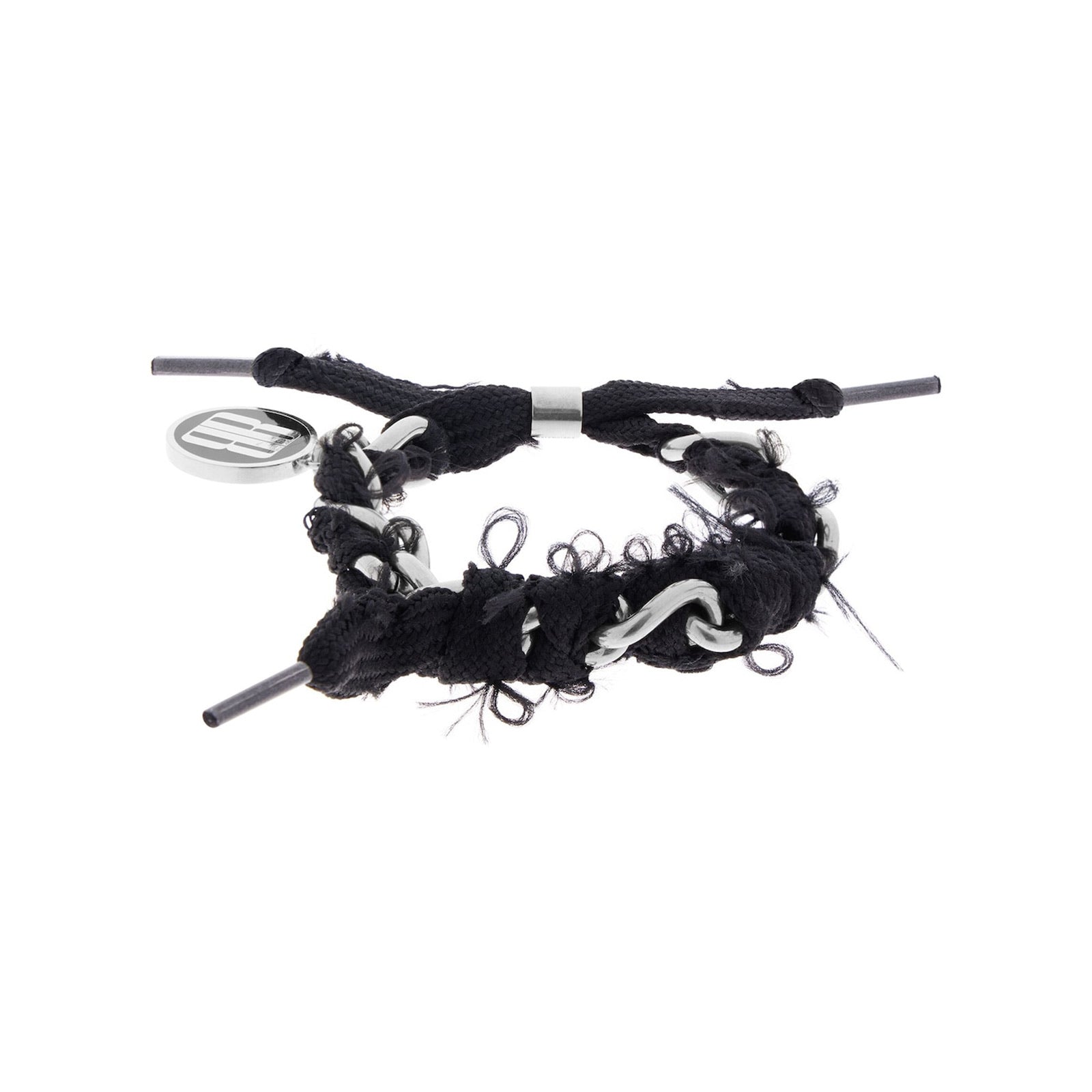 Nano Lace Bracelet in Antique Silver/black