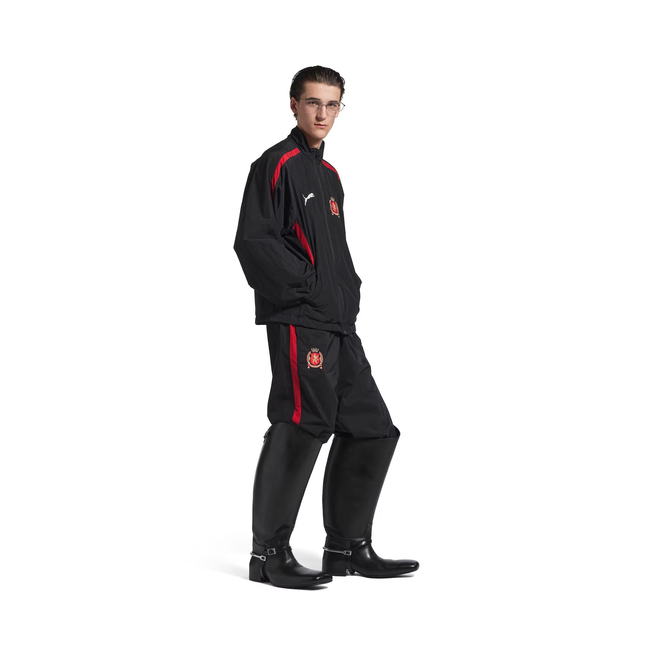 Large Tracksuit Pants in Black/red