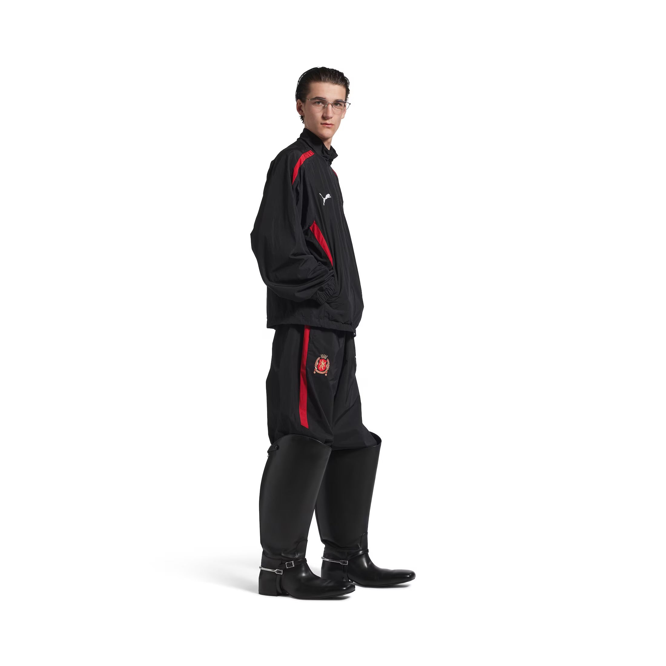 Large Tracksuit Pants in Black/red