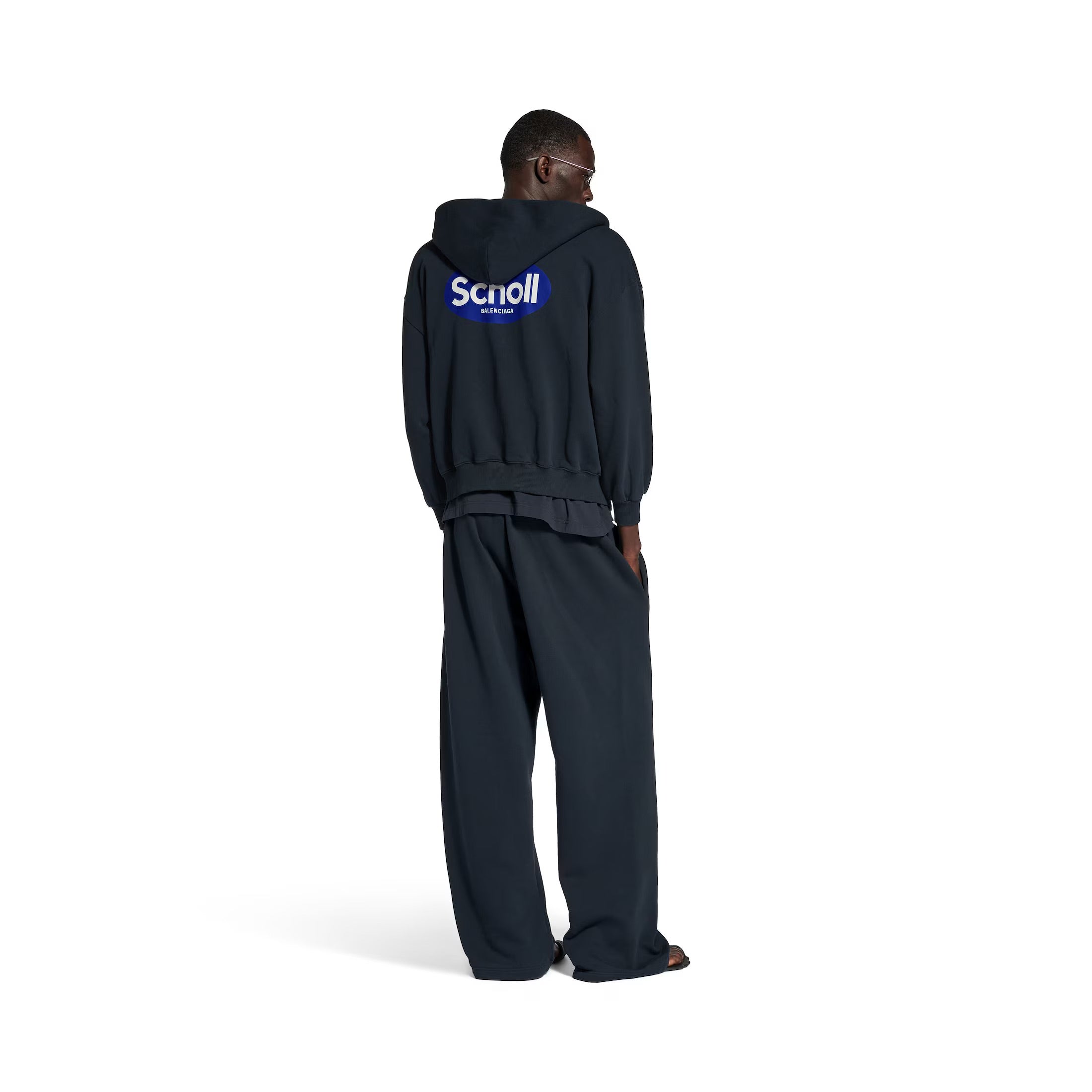 Baggy Sweatpants in Black Faded