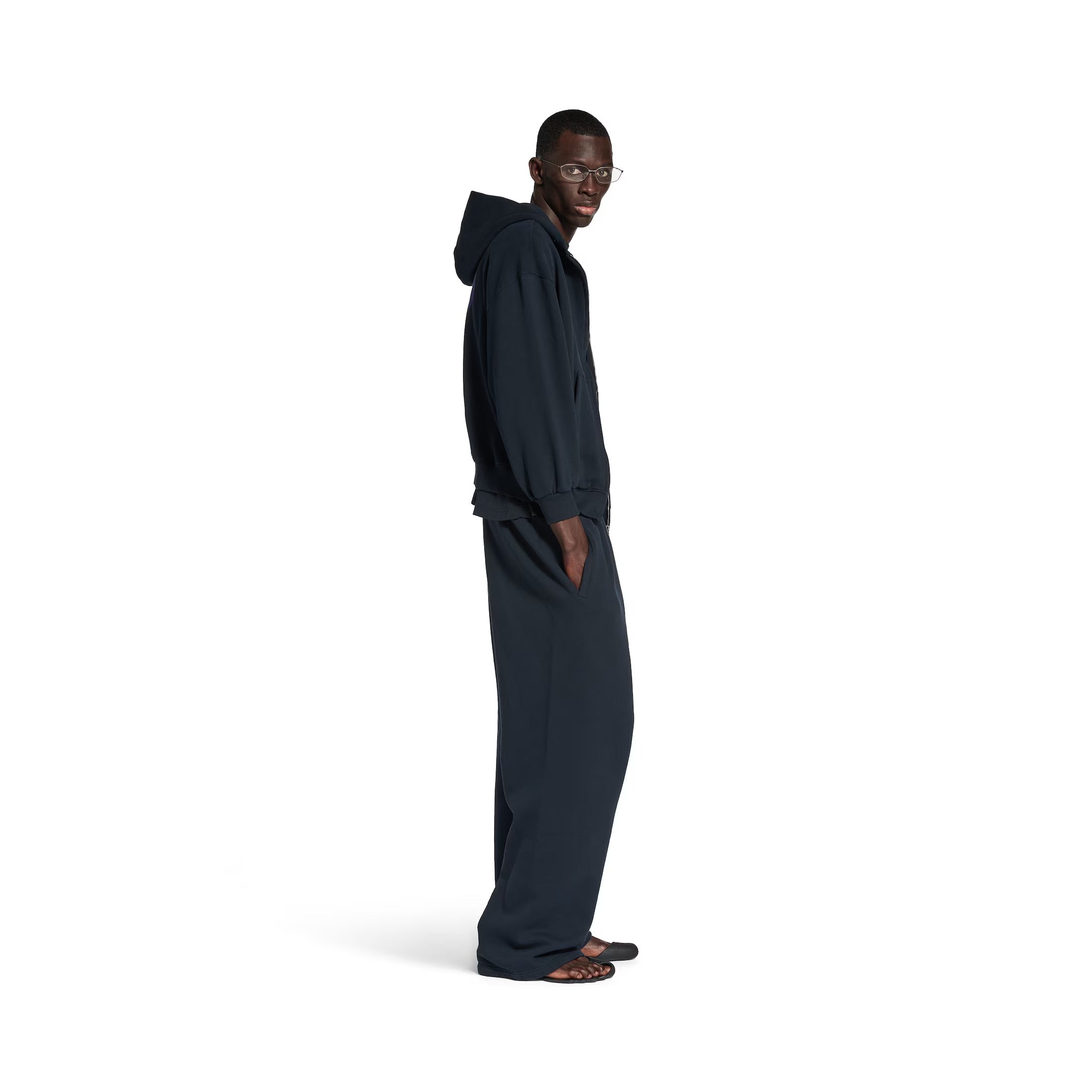 Baggy Sweatpants in Black Faded