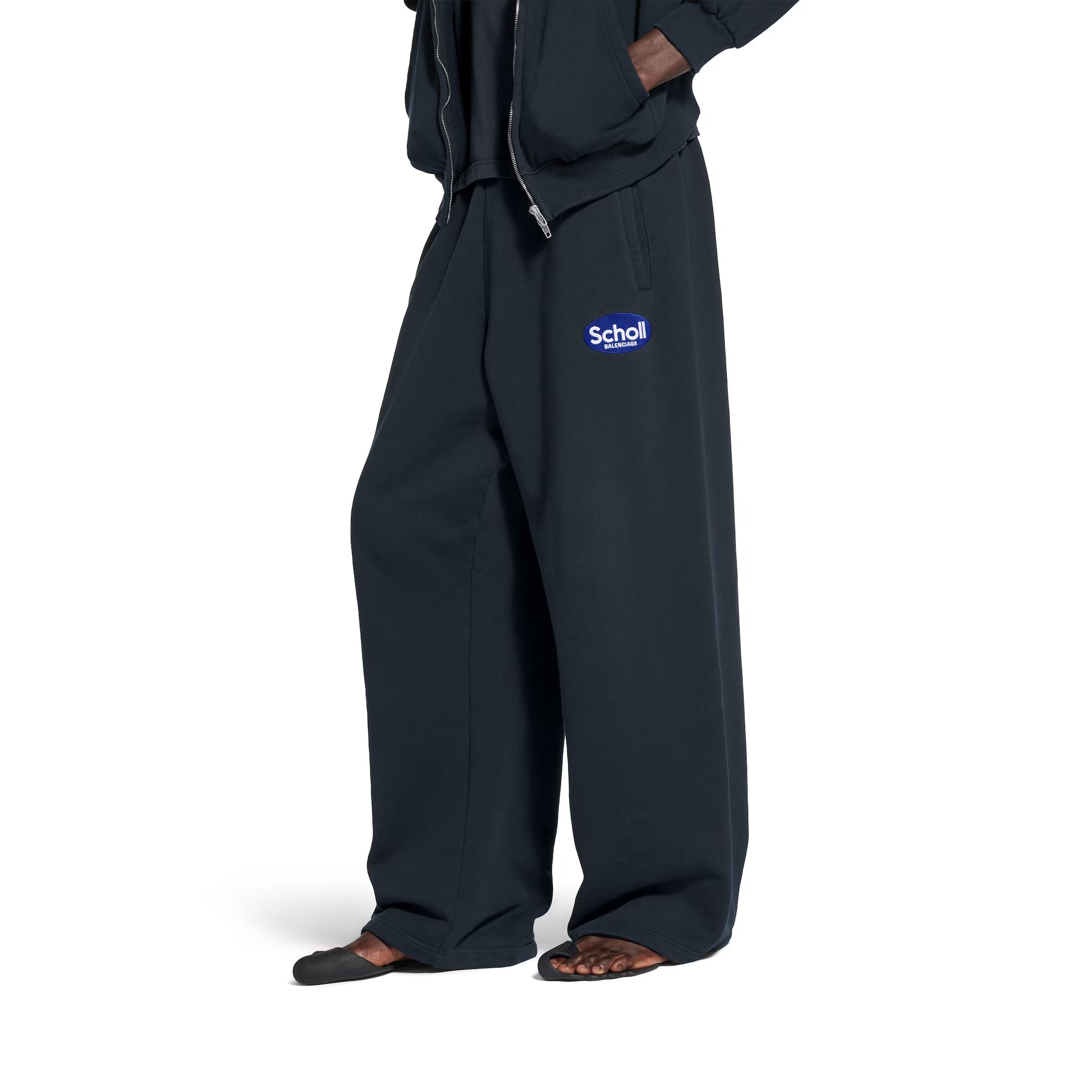 Baggy Sweatpants in Black Faded