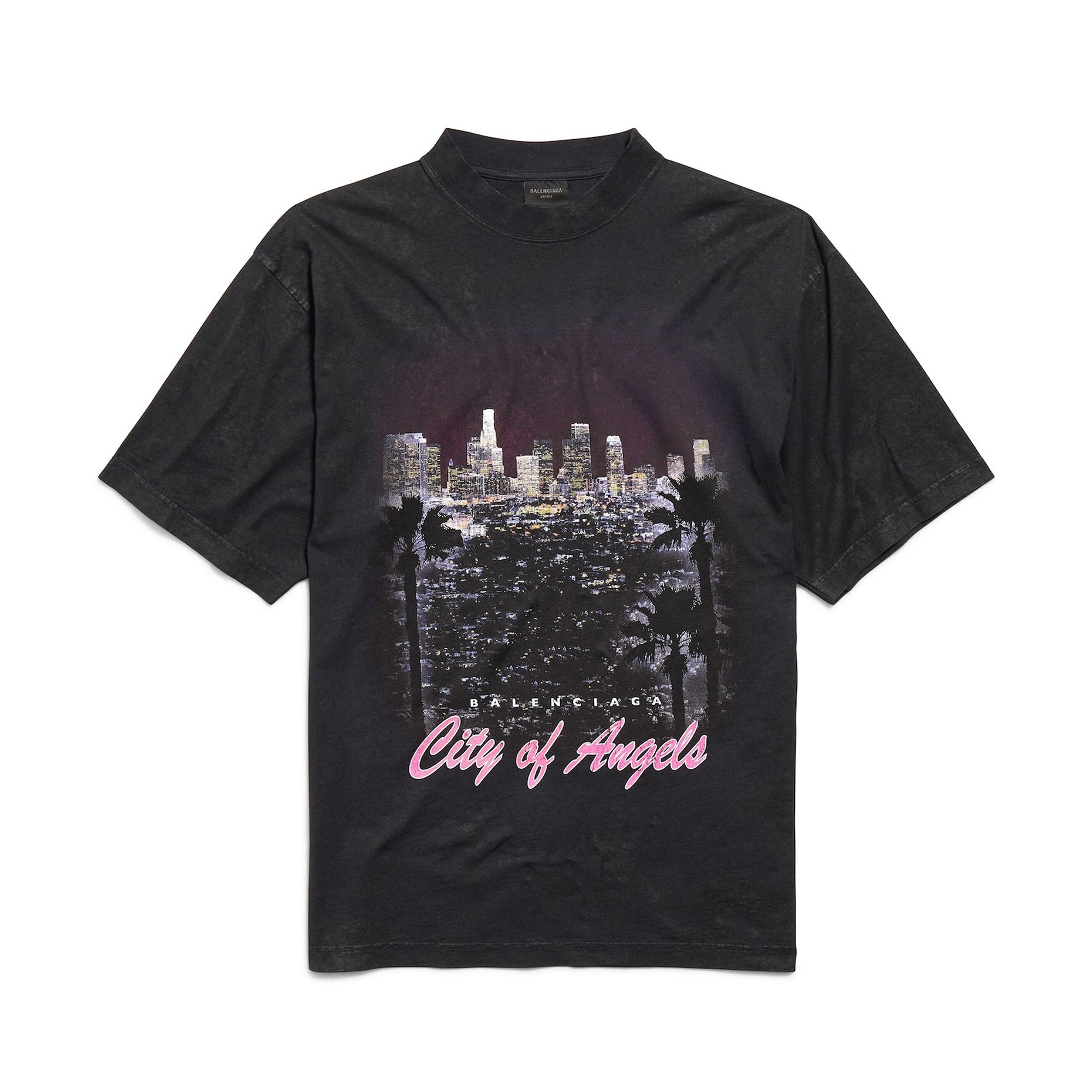 City Of Angels T-shirt Medium Fit in Black Faded