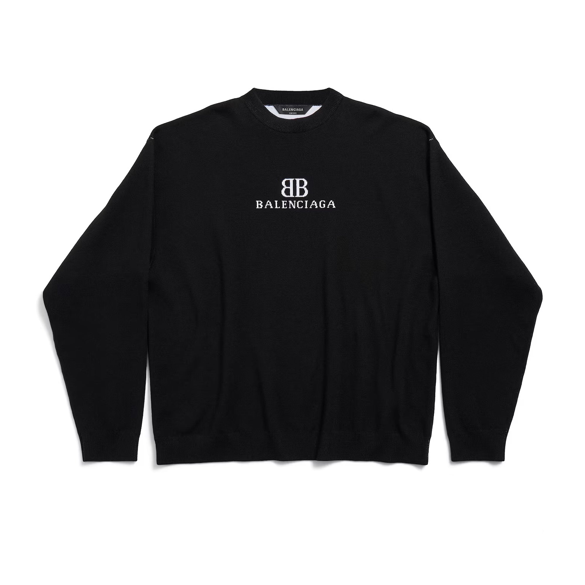 Crewneck Sweater in Black/white
