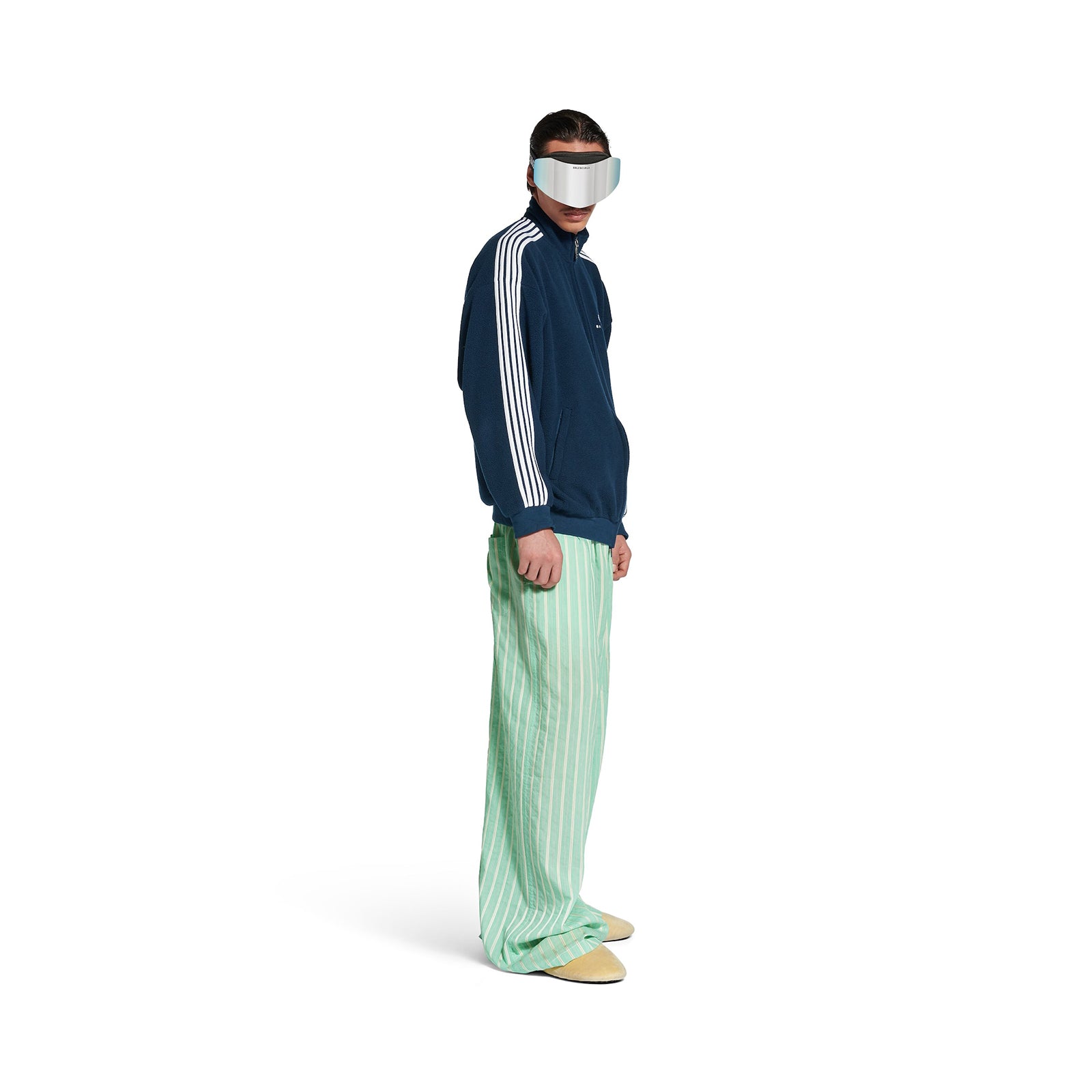 Balenciaga Loop Sports Icon Zip-up Jacket in Navy/White