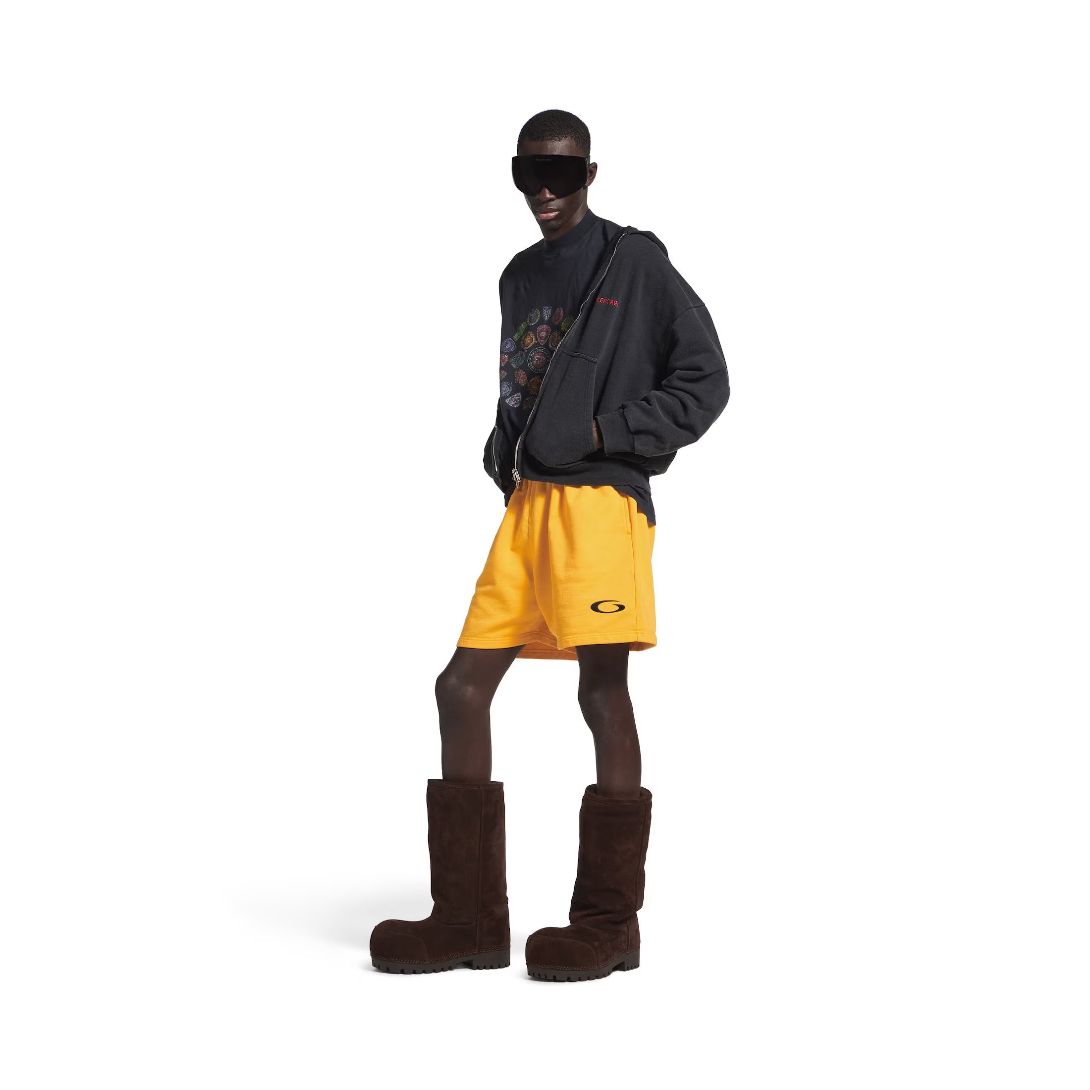 Men's Basketball Sweat Shorts in Deep Purple/yellow