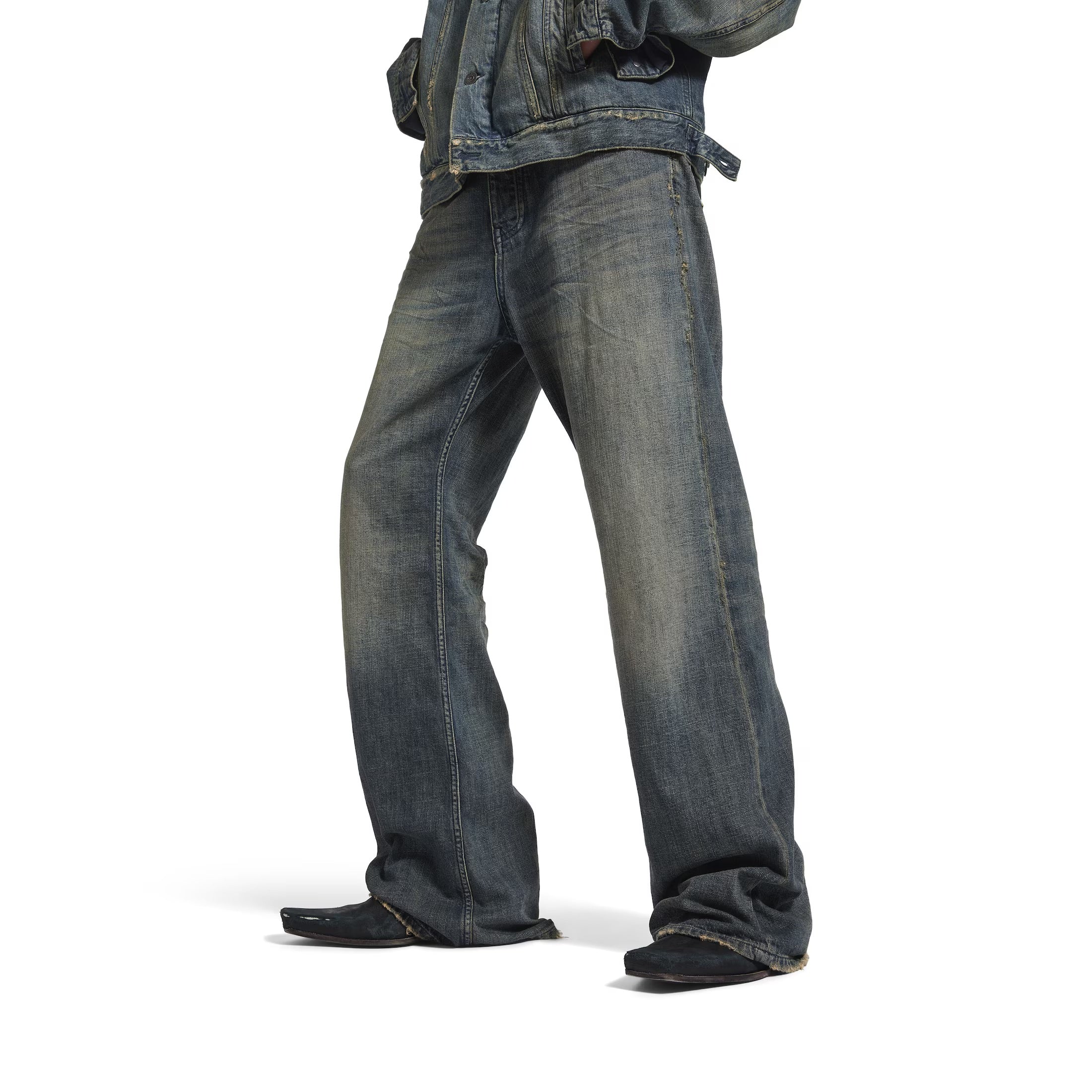 Low Crotch Pants in Blue