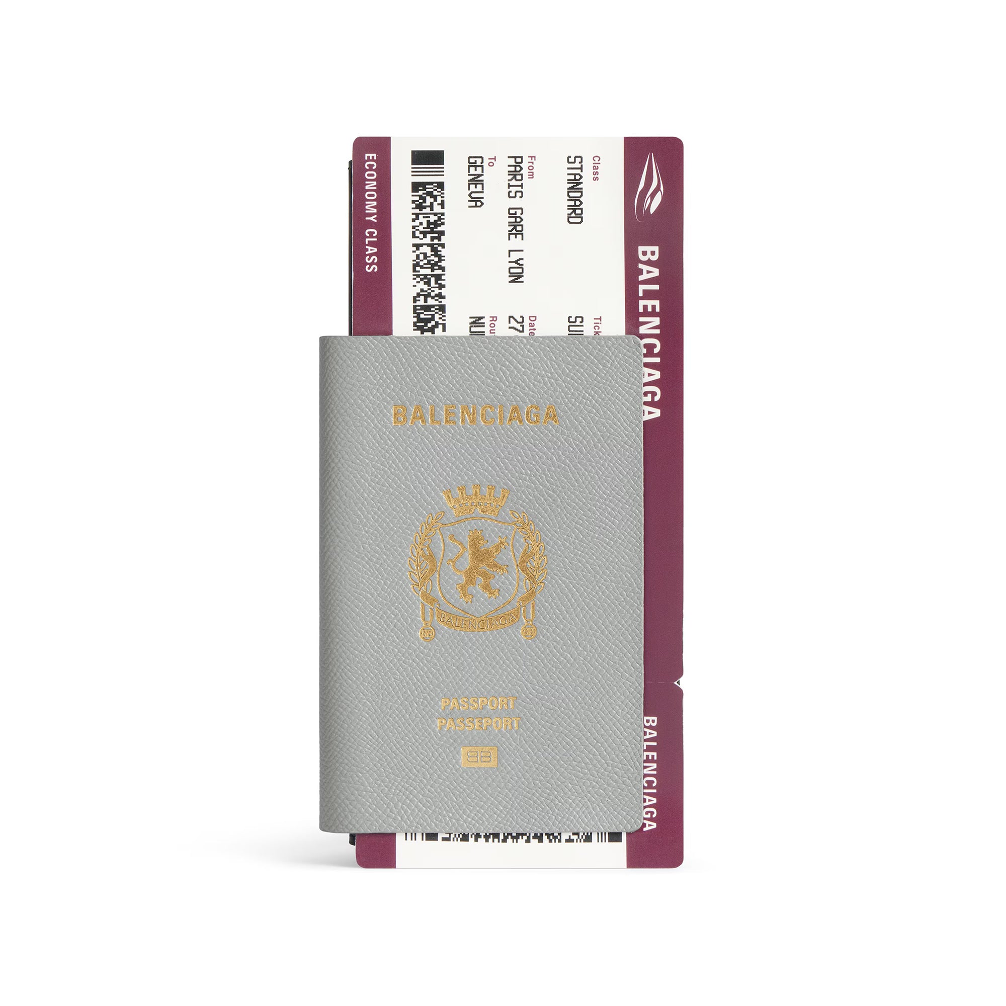 Men's Passport Long Wallet 1 Ticket in Grey