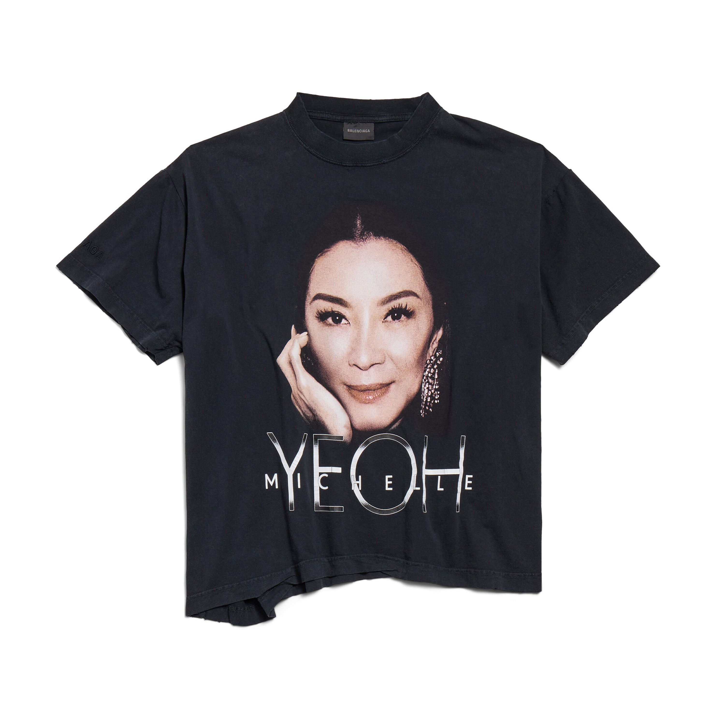 Michelle Boxy T-shirt in Black Faded