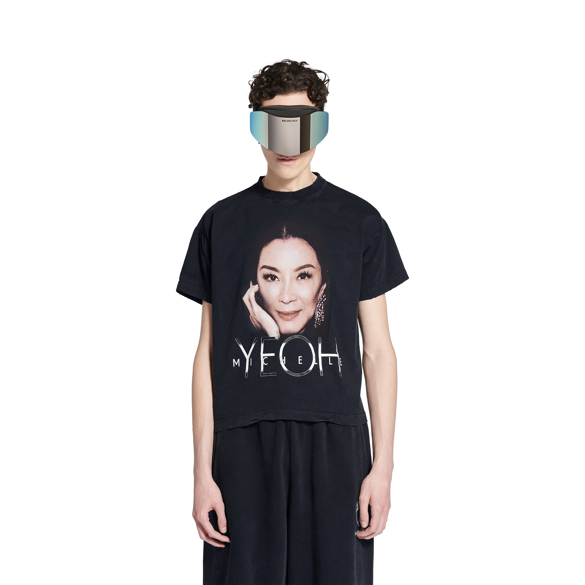 Michelle Boxy T-shirt in Black Faded