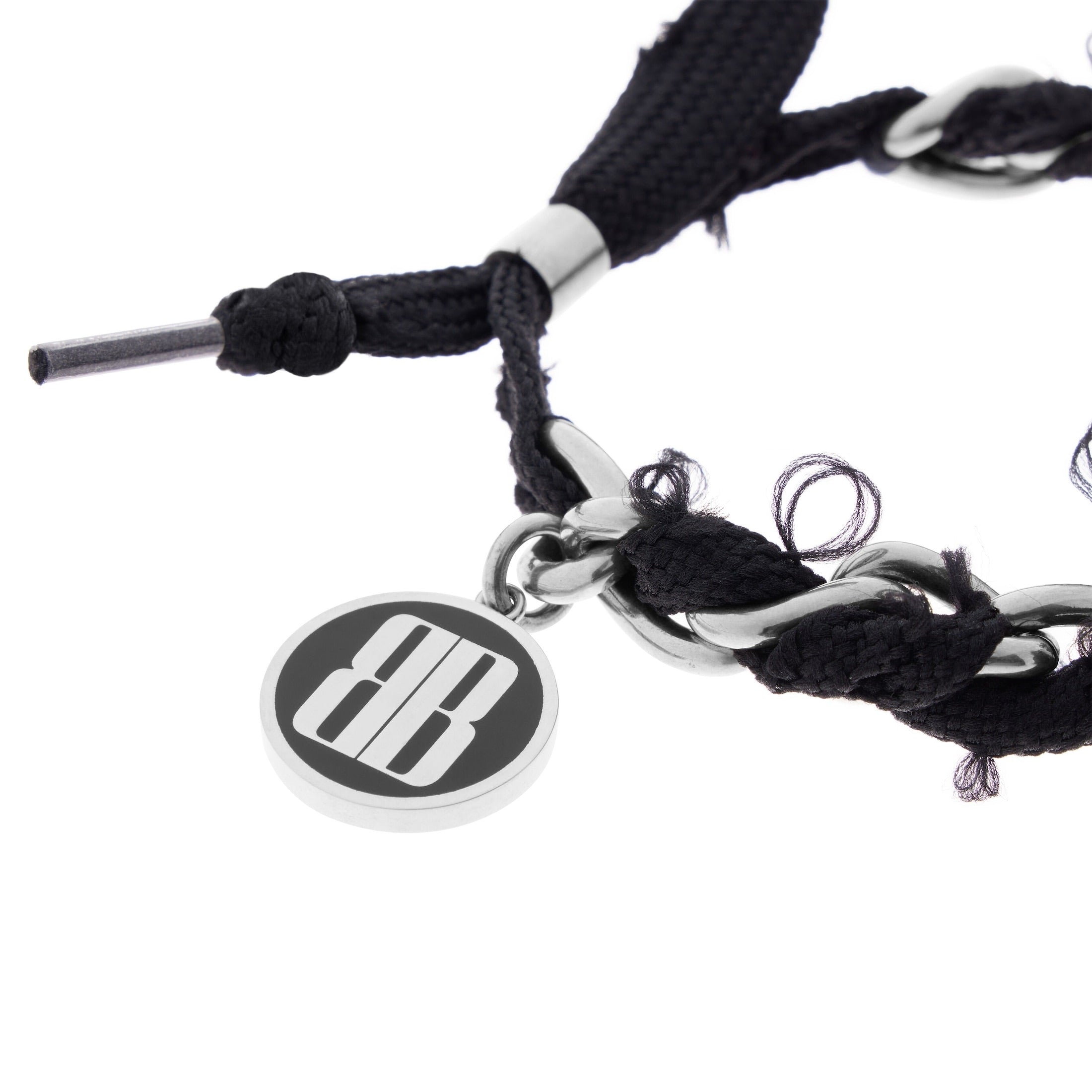 Nano Lace Bracelet in Antique Silver/black