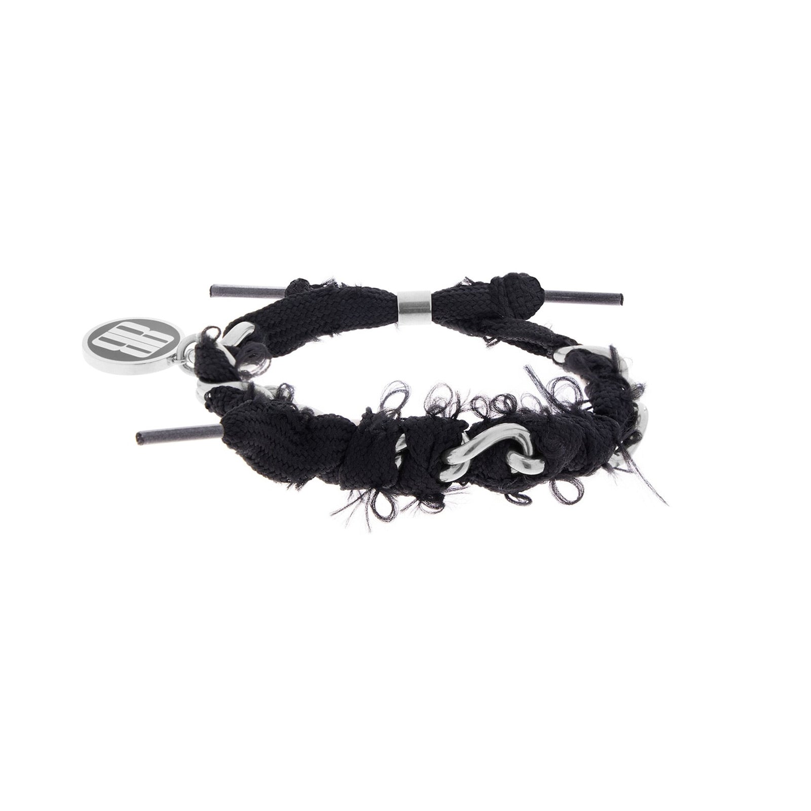 Nano Lace Bracelet in Antique Silver/black