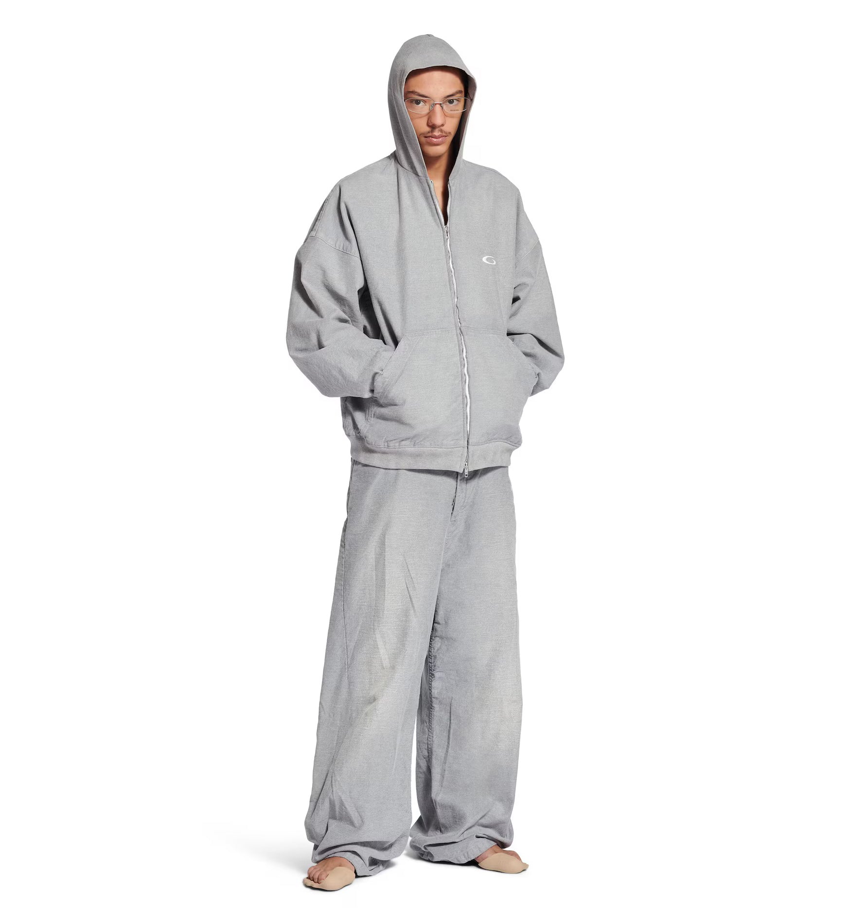 Trompe L'oeil Sweatpants in Heather Grey 