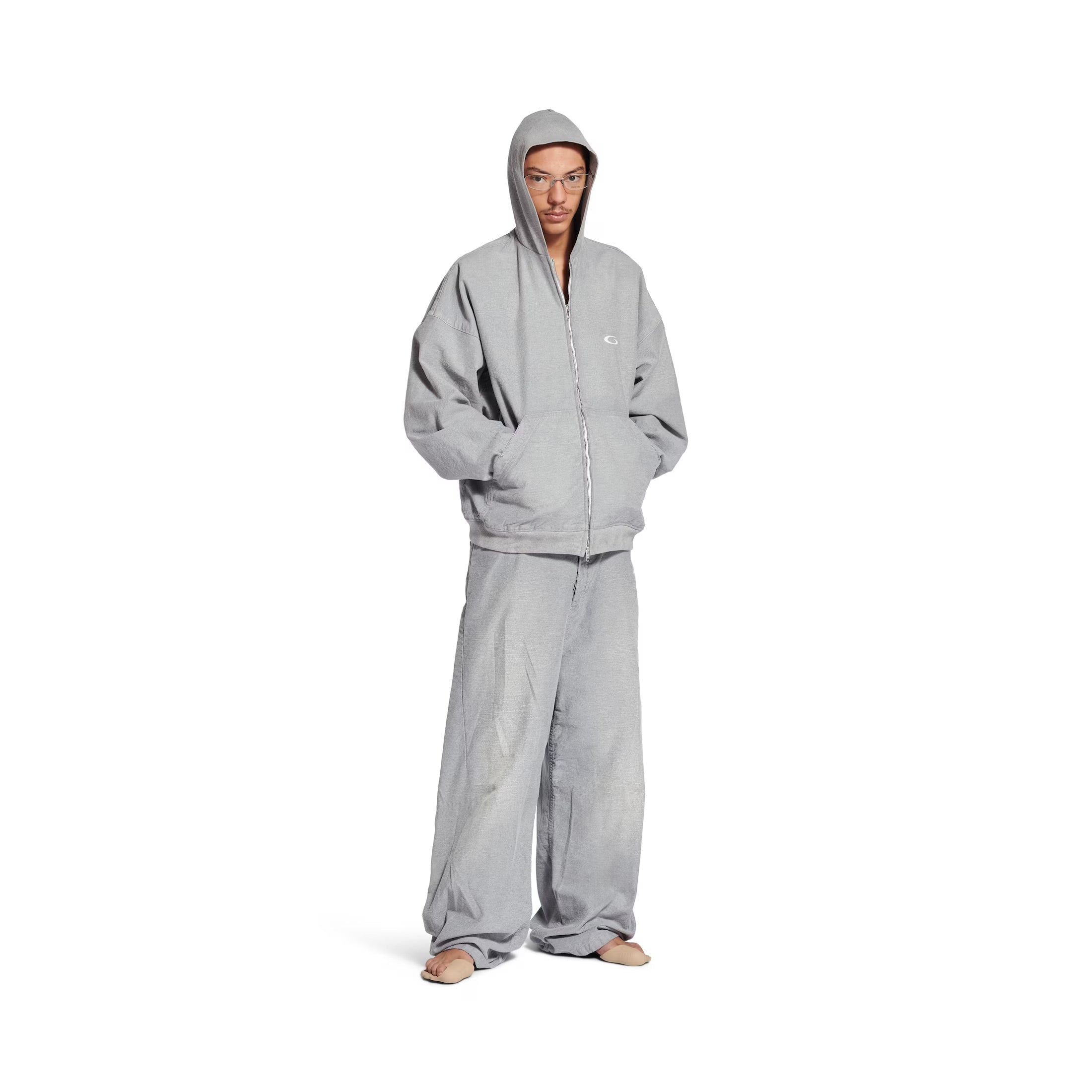 Trompe L'oeil Sweatpants in Heather Grey